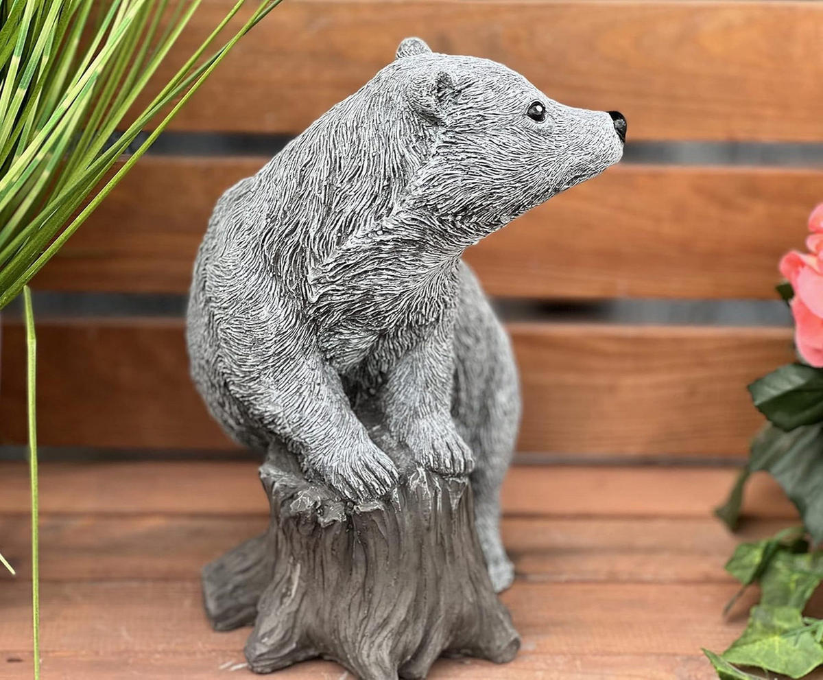 STEINFIGUR Dachs frostfest wetterfest Steinguss - Grau, Stein (18/24/15cm) - stoneandstyle