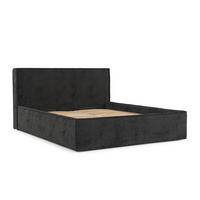 POLSTERBETT Sato mit Stauraum 120/200 cm Schwarz im Bonita Stoff - Schwarz/Naturfarben, Holz/Holzwerkstoff (120/200cm) - AltaBeds