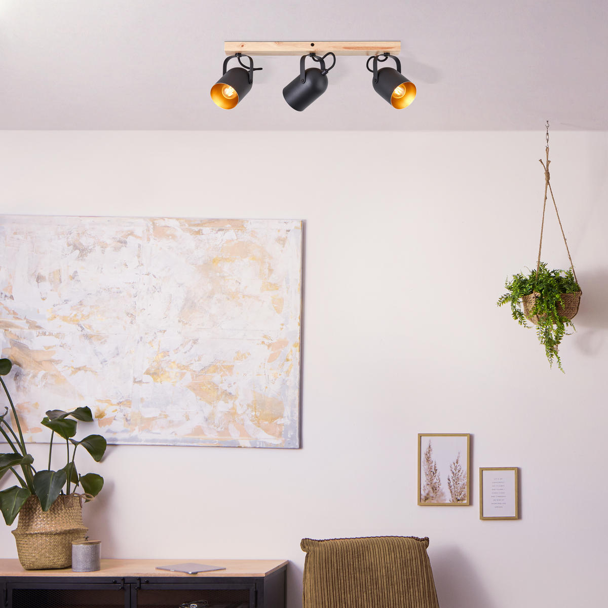 SPOTBALKEN Tronte 99797/86 - Schwarz, Holz (8/57.5/17.5cm) - Brilliant