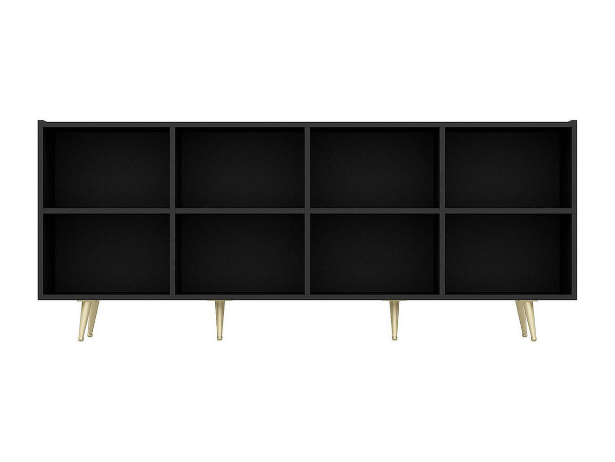 SIDEBOARD mit 4 Türen - MDF - Schwarz & Goldfarben - MOLYA - Schwarz, Holz (180/75/47cm) - Vente-Unique