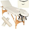 MASSAGELIEGE-SET 3 Zonen Daniel,210 x 95 x 84 cm,beige - Beige, Holz (95/84/210cm) - tectake