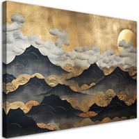 WANDBILD goldene berglandschaft - Gelb, Textil (60/40cm) - Feeby