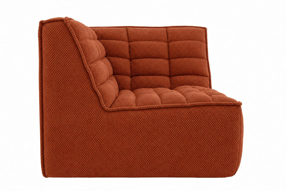 ROHOVÝ MODUL, plyšová tkanina Pop, Měděná, LAZY - měděná, dřevo (93/76/93cm) - Kaiser Möbel
