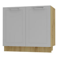 UNTERSCHRANK Bari D11/90 Eiche Artisan / RAL 7040 fenstergrau 90 / 50 / 82cm - Eiche Artisan/Grau, Holz/Holzwerkstoff (90/82/50cm) - Feldmann-Wohnen