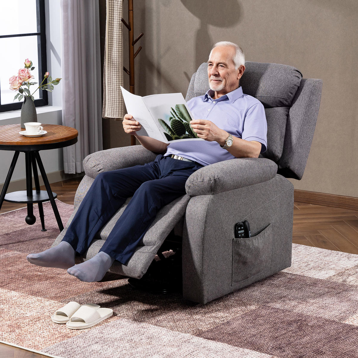 MASSAGESESSEL DE-15400 mit Massage, Heizung und USB Grau - Grau, Metall (86/105/94cm) - ComfortXL