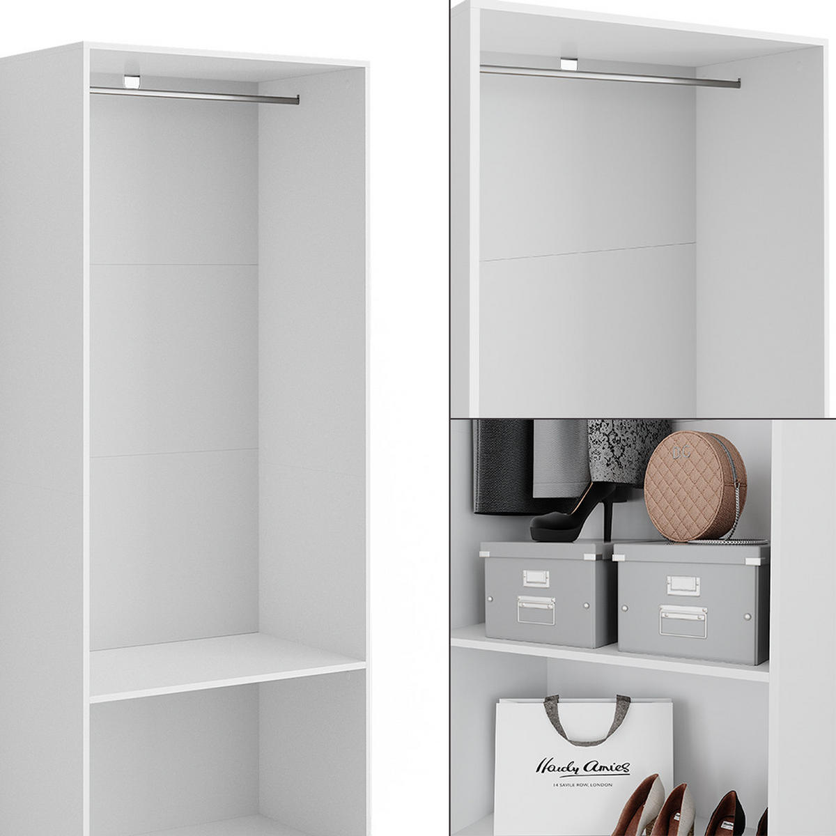 ŠATNÍ SKŘÍŇ Elmo Bílá - bílá, kompozitní dřevo (80/200/50cm) - Vicco