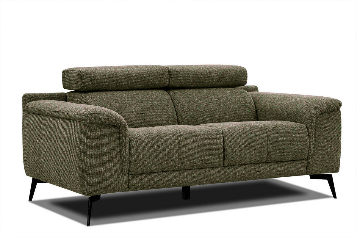 SOFA FIERO 2-Sitzer, olivgrün - Schwarz/Olivgrün, Holzwerkstoff/Textil (170/82/103cm) - Wozimo
