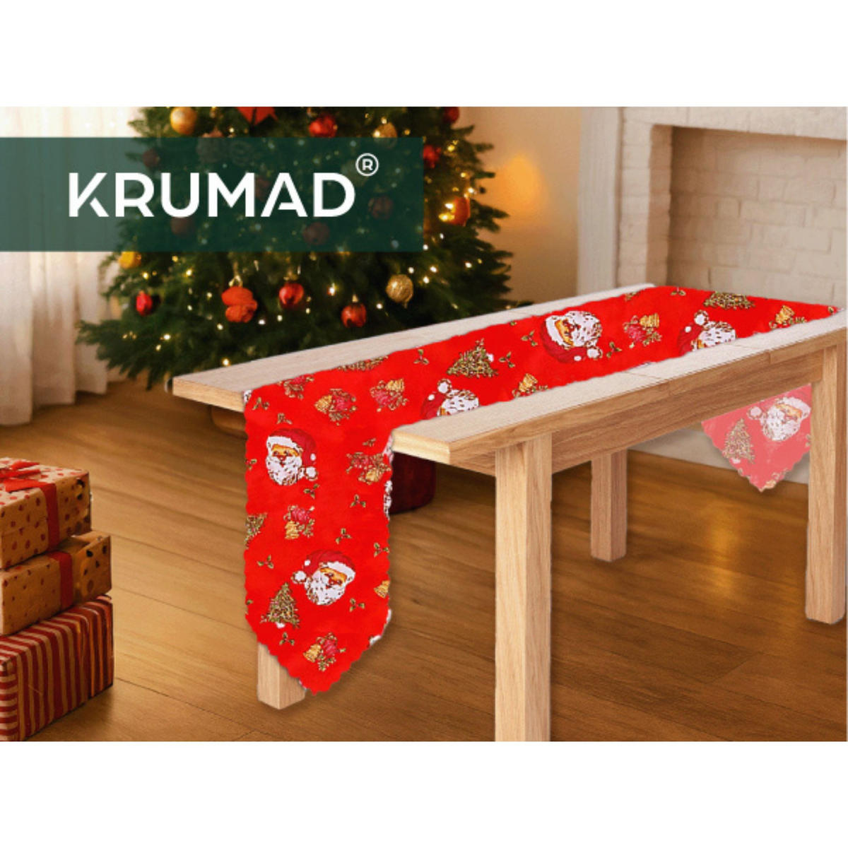 WEIHNACHTSTISCHLÄUFER 180x35cm - Hellrot, Textil (35/180cm) - KRUMAD