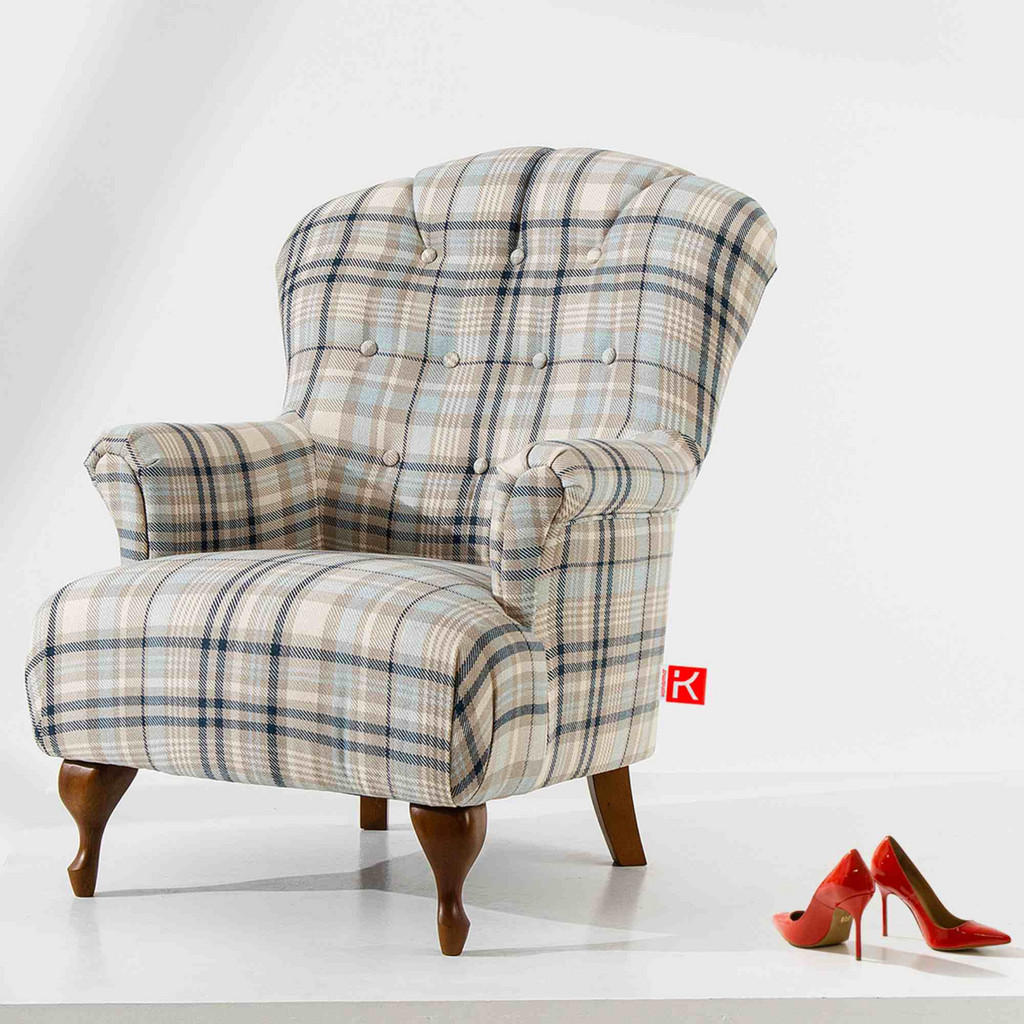 Thumbnail - Konsimo® Sessel, Blau, Holz, Holzwerkstoff, Textil, 76x101x83 cm, Wohnzimmer, Sessel, Polstersessel