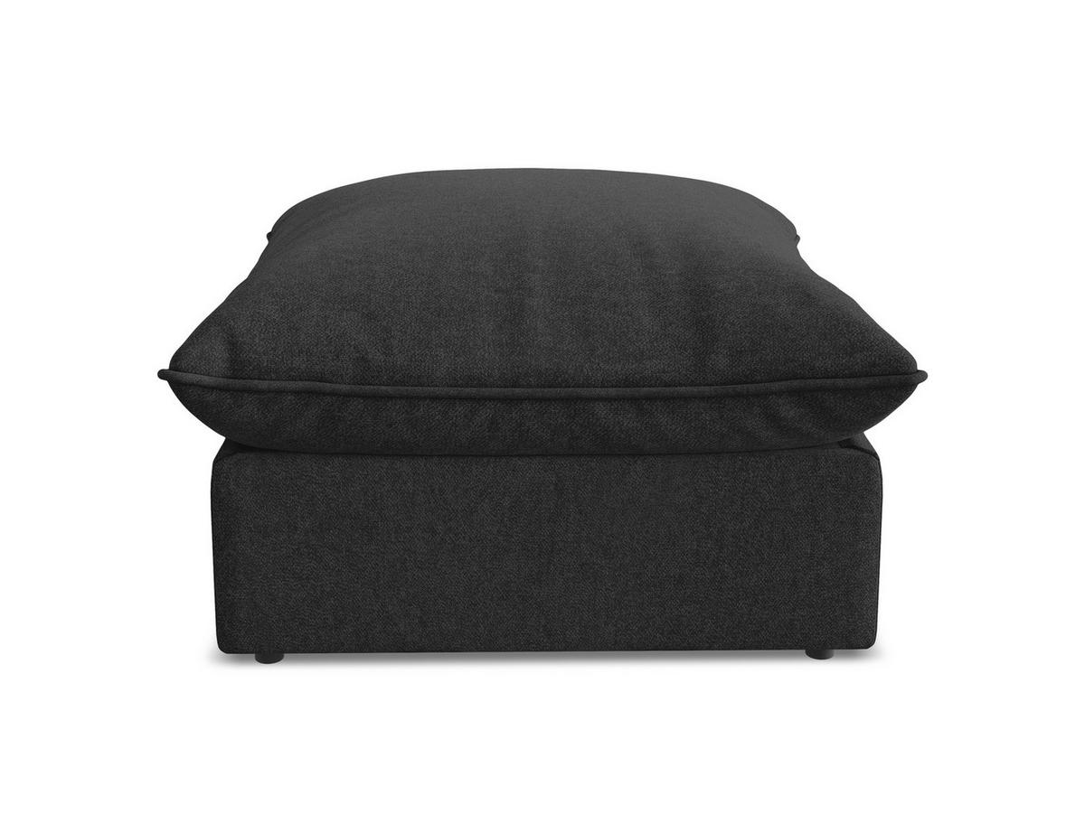 POUF Samt Stoff Schwarz - Schwarz, Holzwerkstoff/Kunststoff (75/45/75cm) - Makamii