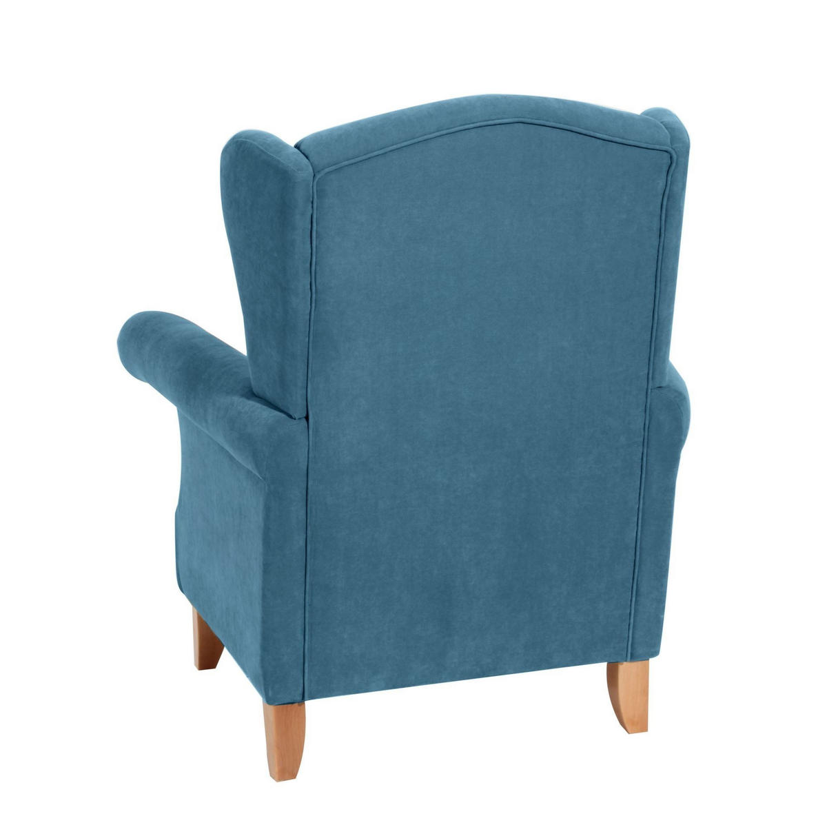 OHRENSESSEL Katria Bezug Veloursstoff Buche natur / petrol - Blau, Kunststoff (88/108/84cm) - 58aufmkessel