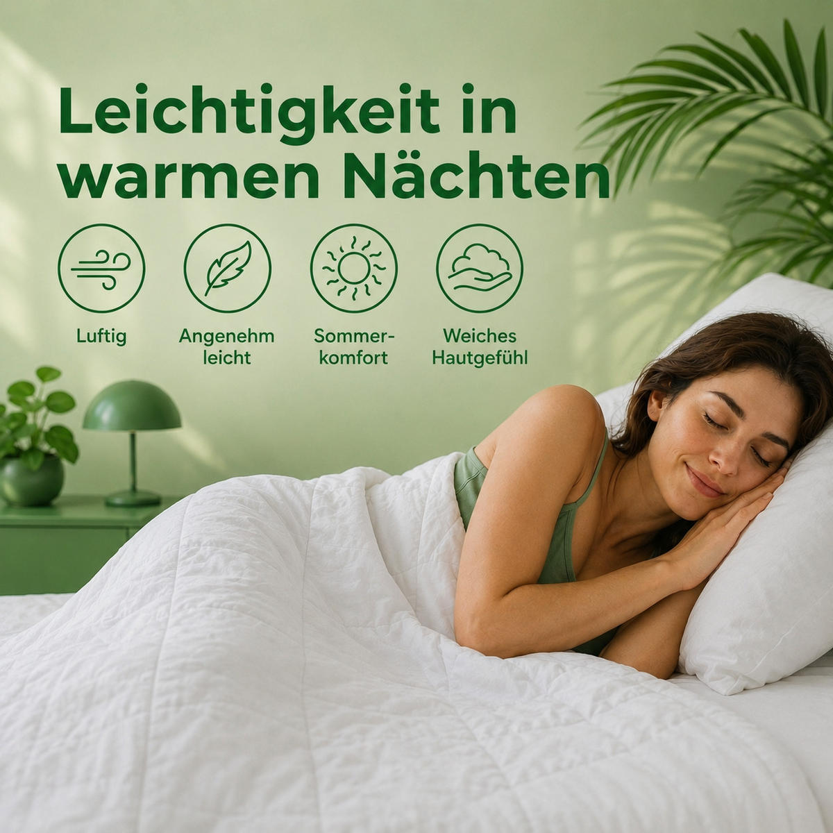SOMMER Bettdecke 135x200 cm – Leichte Mikrofaser Steppdecke, Atmungsaktiv & Hautfreundlich, Waschbare Sommerdecke in Weiß - Weiß, Textil (135/200cm) - Schlaftroll