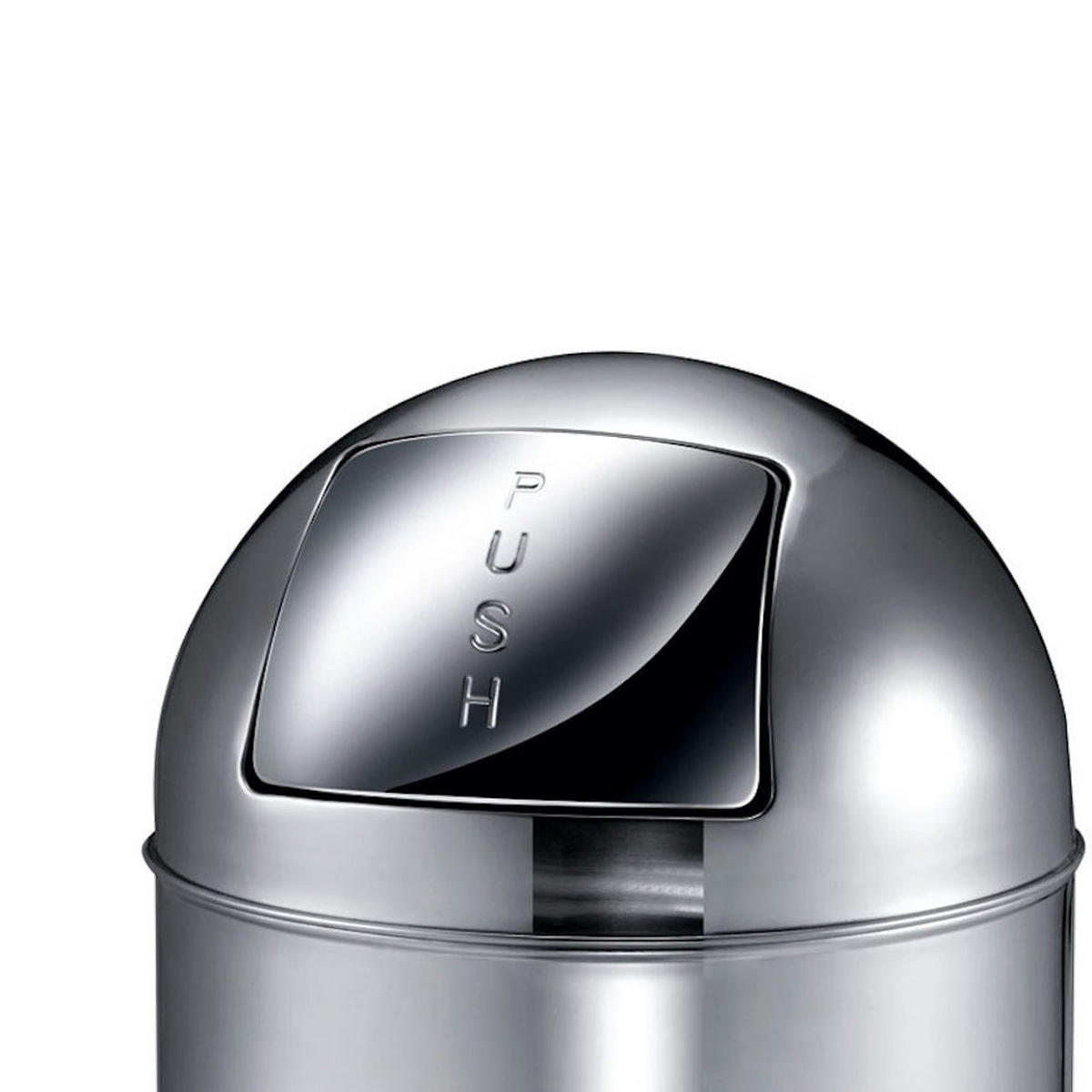 MÜLLEIMER Mit Pushdeckel & Inneneimer Aus Metall 40 Liter 74 x 34 x 34 cm Edelstahl & Silber - Silberfarben, Metall (34/74/34cm) - PROREGAL
