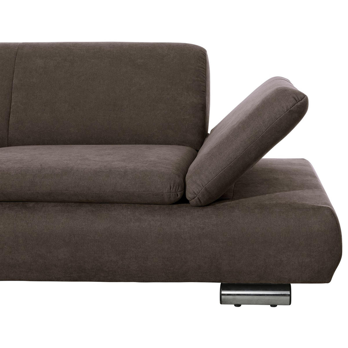 ECKSOFA mit Ottomane links Kaye Flachgewebe schoko - Mokka, Kunststoff (190/270cm) - 58aufmkessel