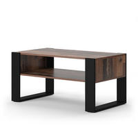 COUCHTISCH Olli Antikholz 92 x 52,4 cm mit Ablage - Eichefarben/Schwarz, Holzwerkstoff (52.4/92/45.6cm) - Vicco