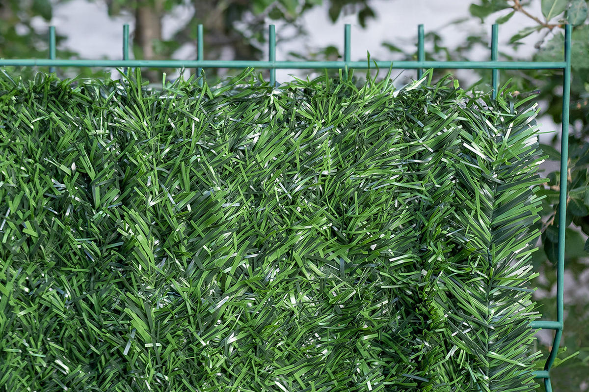 KÜNSTLICHE HECKE Pico 10m H.180cm PVC 129 Stränge - Grün, Kunststoff (180/1000cm) - Casanoov