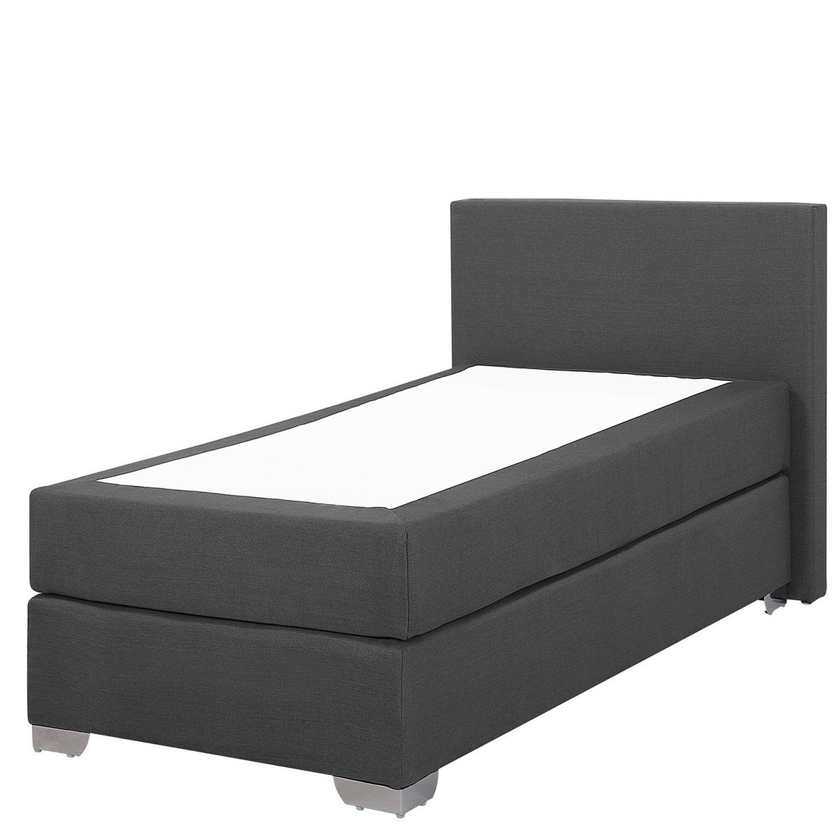 BOXSPRINGBETT 90/200cm Dunkelgrau President - Dunkelgrau, Textil (90/200cm) - Beliani