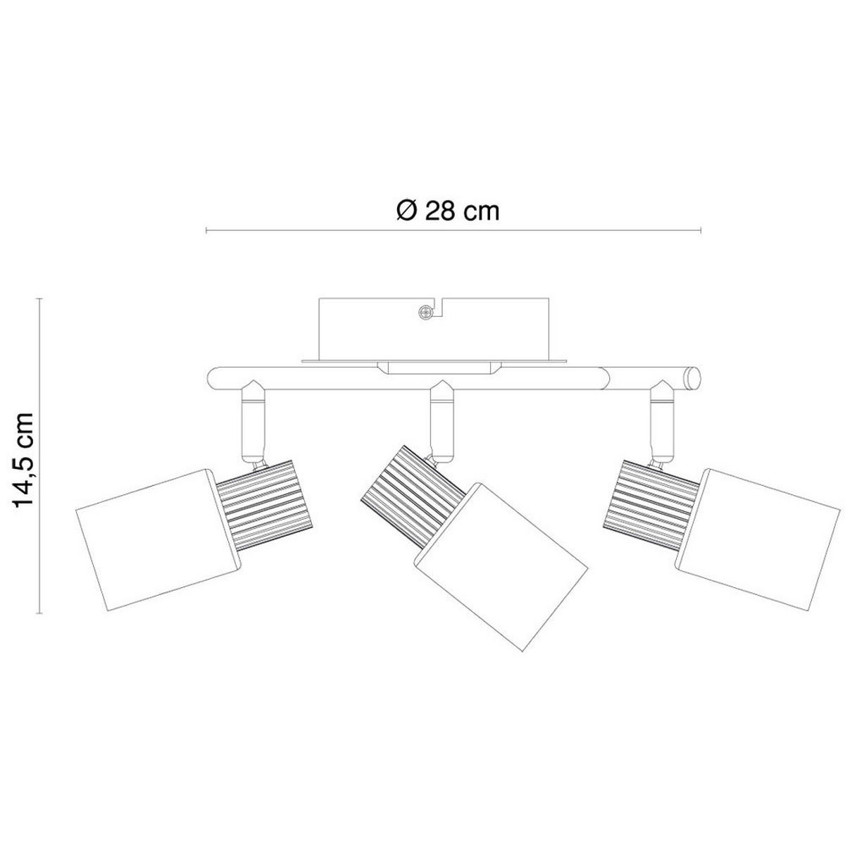 LED DECKENLEUCHTE Lister Metall Silber - Silberfarben, Glas (28/28/14.5cm) - Globo Lighting