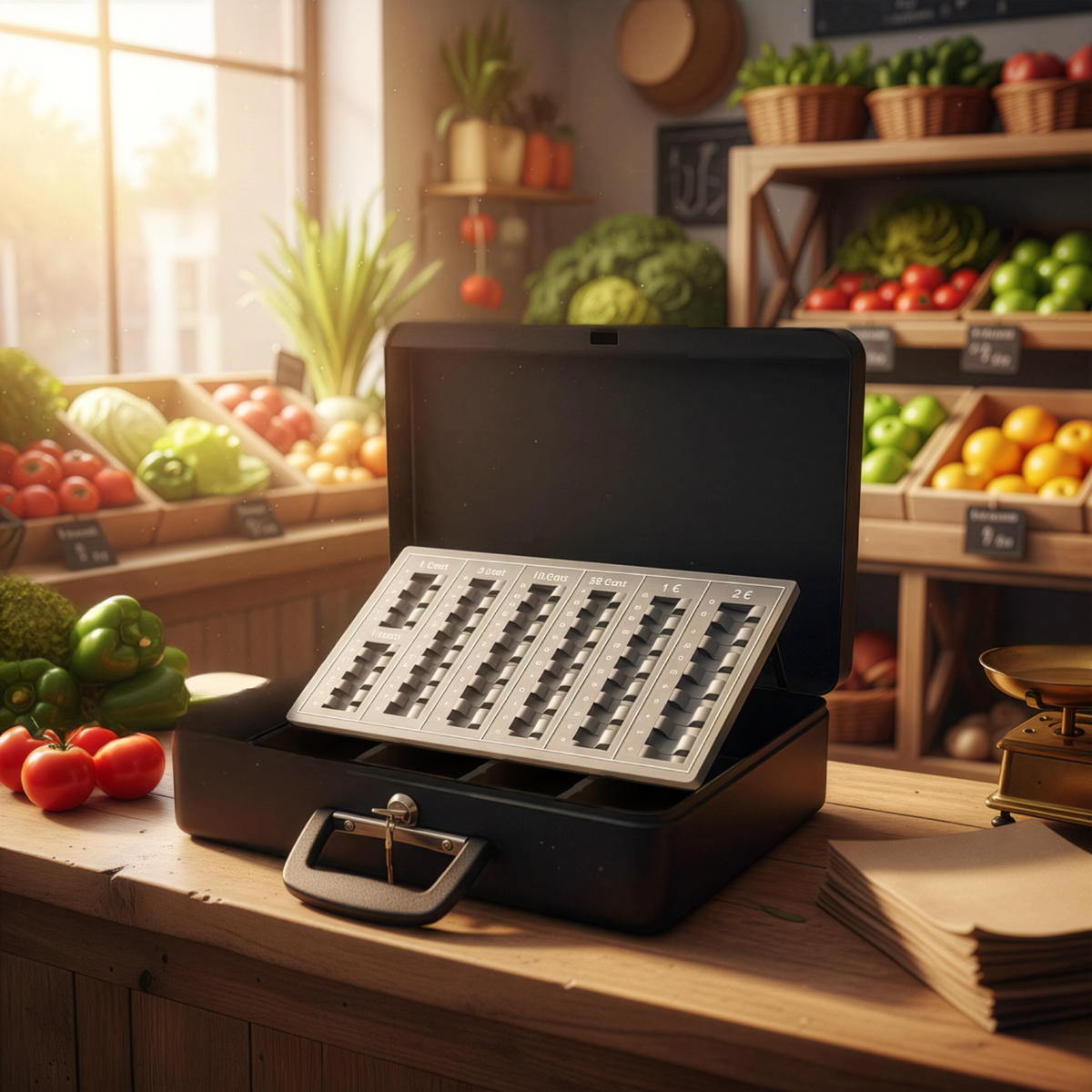 GELDKASSETTE - Schwarz, Kunststoff/Metall (37/10/28cm) - Relaxdays