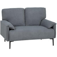 2-SITZER Sofa Stoffbezug mit Metallbeinen 127/72/84 cm Grau - Grau, Metall (72/84/127cm) - Redom