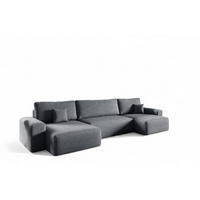 WOHNLANDSCHAFT Arona - Dunkelgrau, Holzwerkstoff/Textil (398/70/148cm) - Fun Möbel