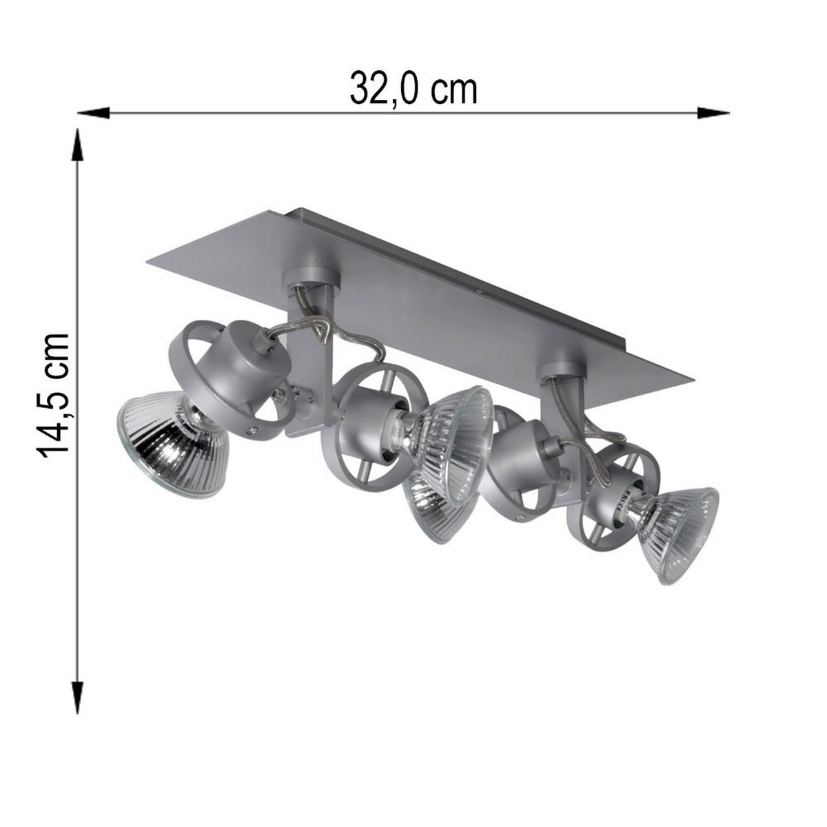 LED DECKENLEUCHTE IMOLA Metall Silber matt - Silberfarben, Metall (32/9/14.5cm) - Brilliant