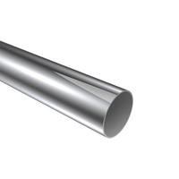 RUNDROHR 100 cm, 28 mm Ø Chrom - Chromfarben, Metall (100cm) - INTERDECO