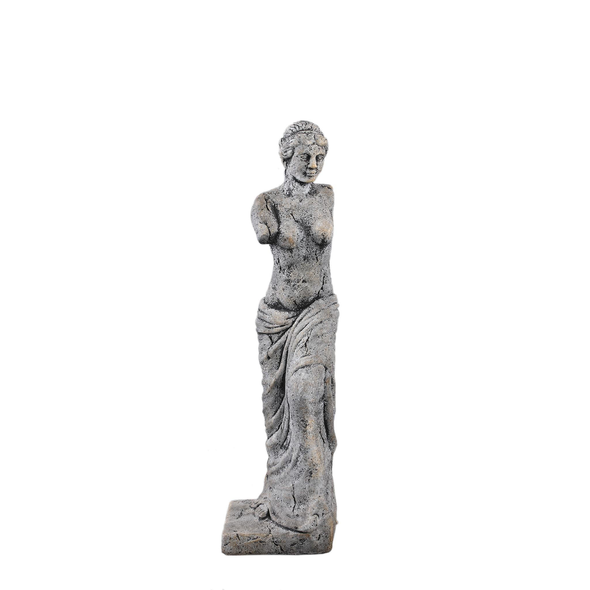 SKULPTUR Olivette Schwarz 16/15/60cm - Schwarz, Stein (15/60/16cm) - PTMD Collection