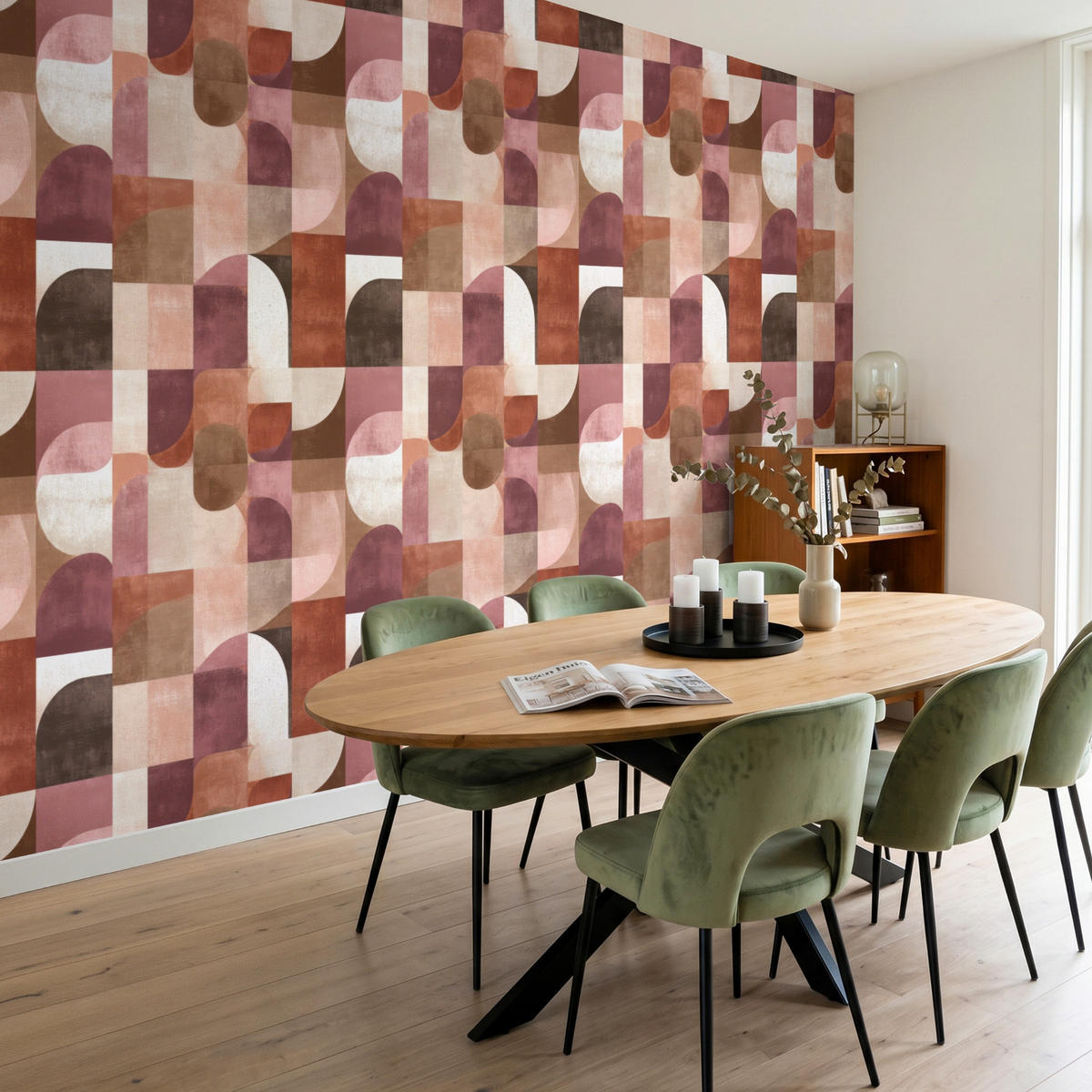 TAPETE - Geometrie - Modern - Retro - 350x220 cm - Multicolor, Papier (350/220cm) - OnlyWow