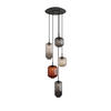 GALERIELEUCHTE Velo 5-flammig Mehrfarbig Ø 18/20/25cm - Multicolor/Schwarz, Glas (25/25/27cm) - s.luce