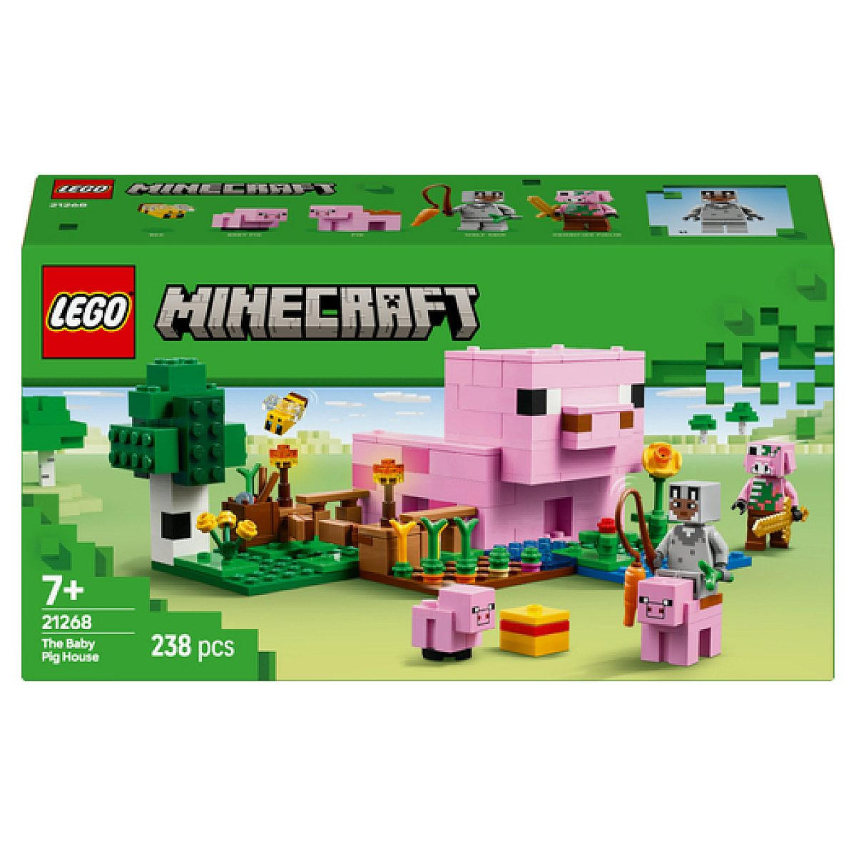 KLEMMBAUSTEINE Minecraft Ferkelhaus - Grün, Kunststoff (7/14/26cm) - Lego