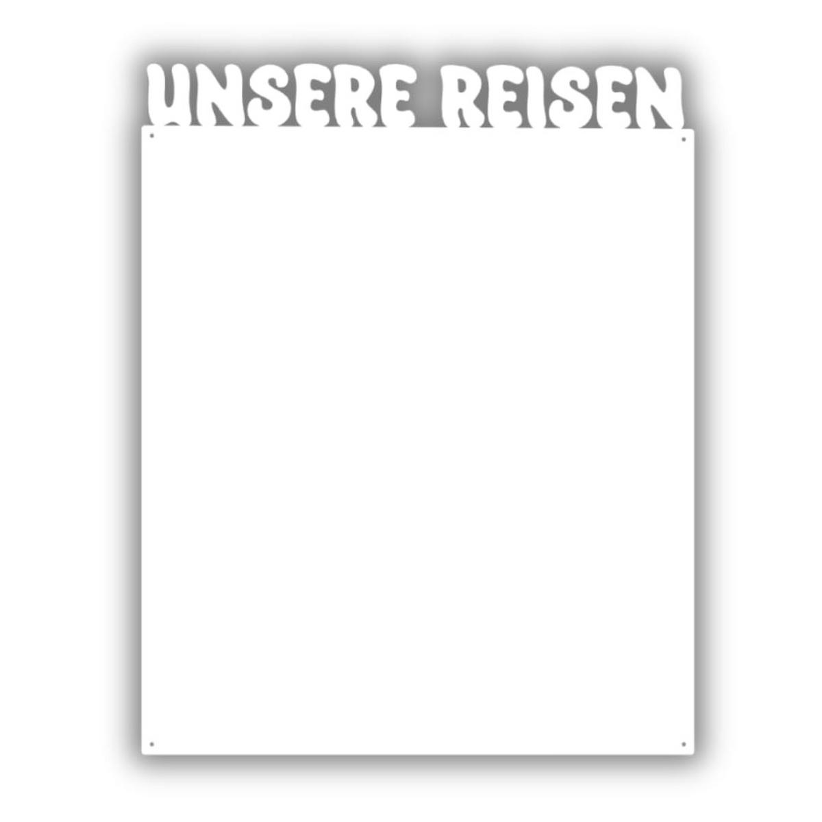 MAGNETTAFEL Unsere Reisen Weiß 80x100 cm - Weiß, Metall (80/100/0.7cm) - ANWICAR