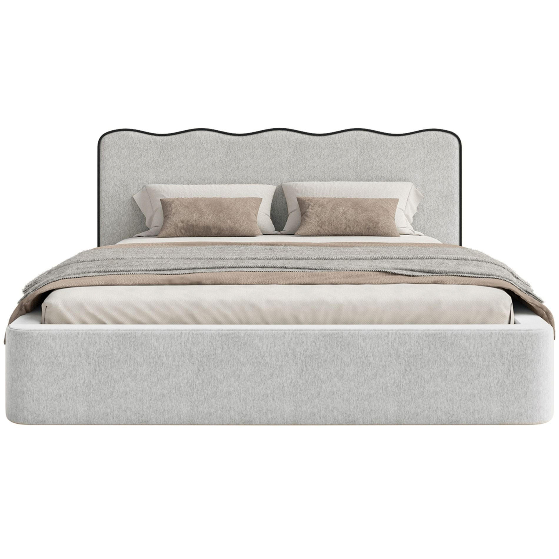 POLSTERBETT Duney Hellgrau Strukturstoff mit Bettkasten 140x200 cm - Hellgrau, Textil (140/200cm) - Selsey