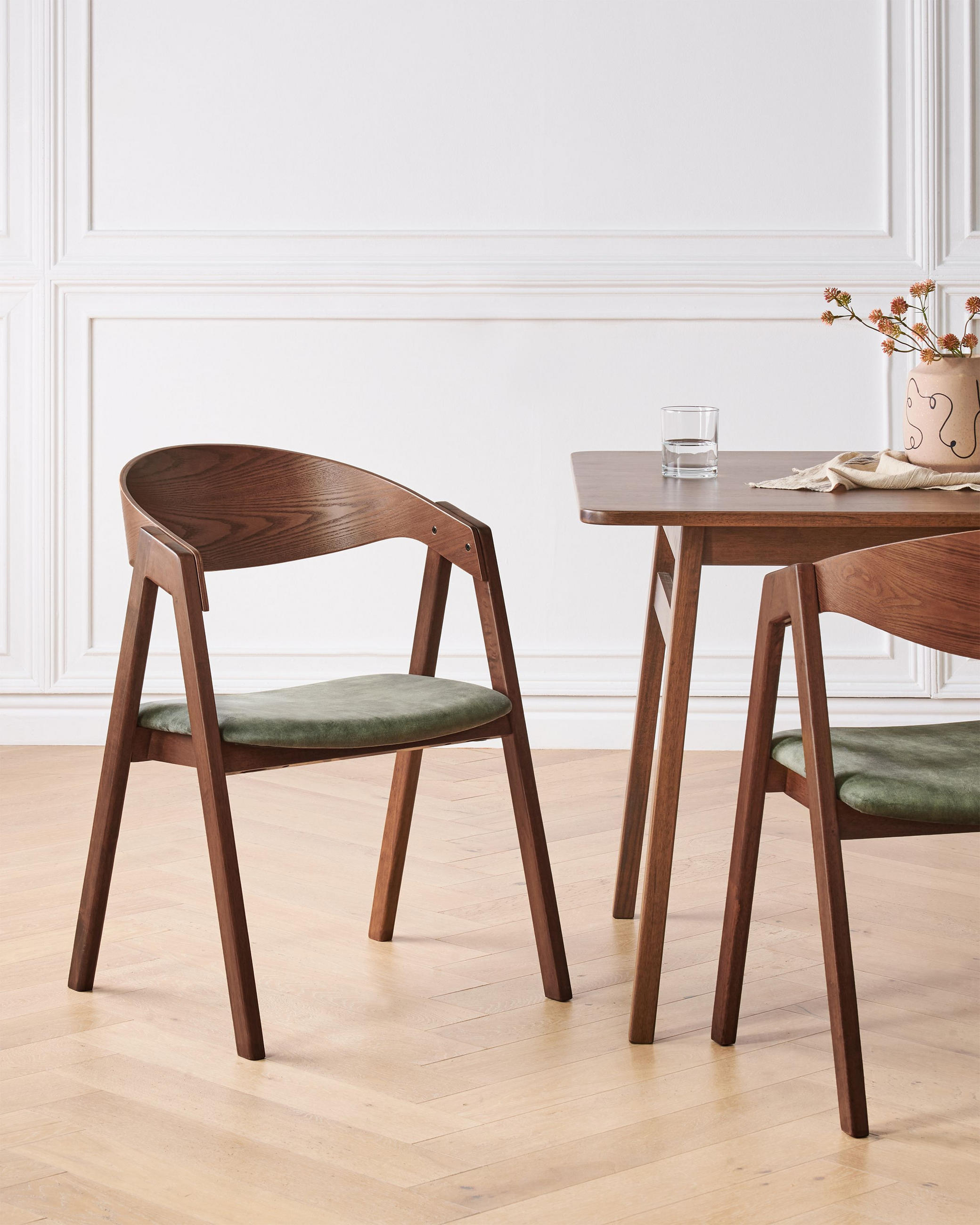 Thumbnail - Beliani Esszimmerstuhl, Braun, Dunkelgrün, Holzwerkstoff, 56x79x44 cm, Esszimmer, Stühle, Esszimmerstühle, Armlehnenstüh...