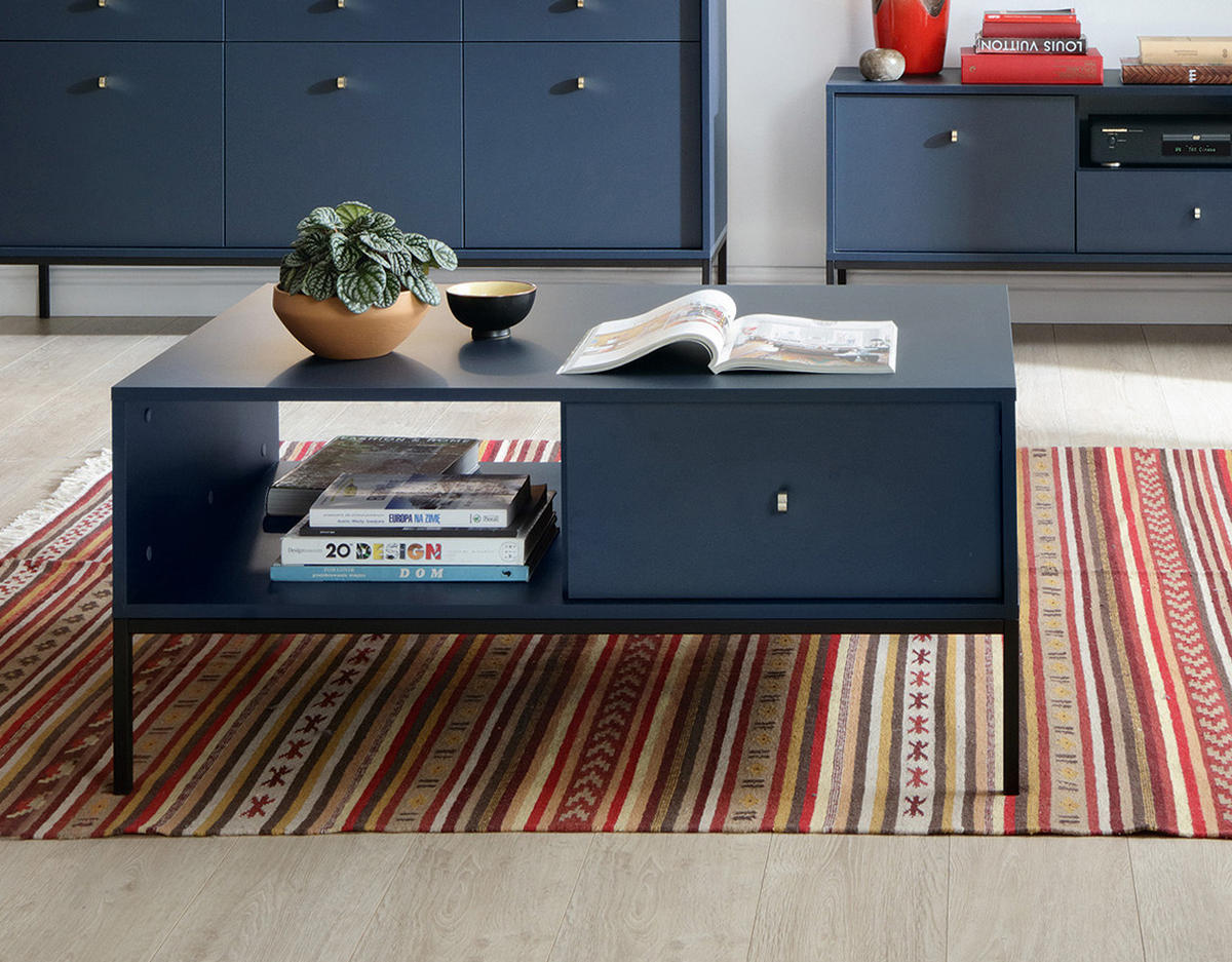 COUCHTISCH Mono marineblau / schwarz 103,5 / 68 / 46cm - Blau/Schwarz, Holz/Holzwerkstoff (68/103.5/46cm) - Feldmann-Wohnen