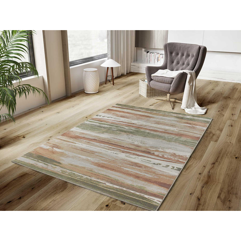 Thumbnail - Atticgo Webteppich, Beige, Rost, Grün, Textil, Abstrakt, Rechteckig, 135x195 cm, Oeko-Tex® Standard 100, in verschiedene...