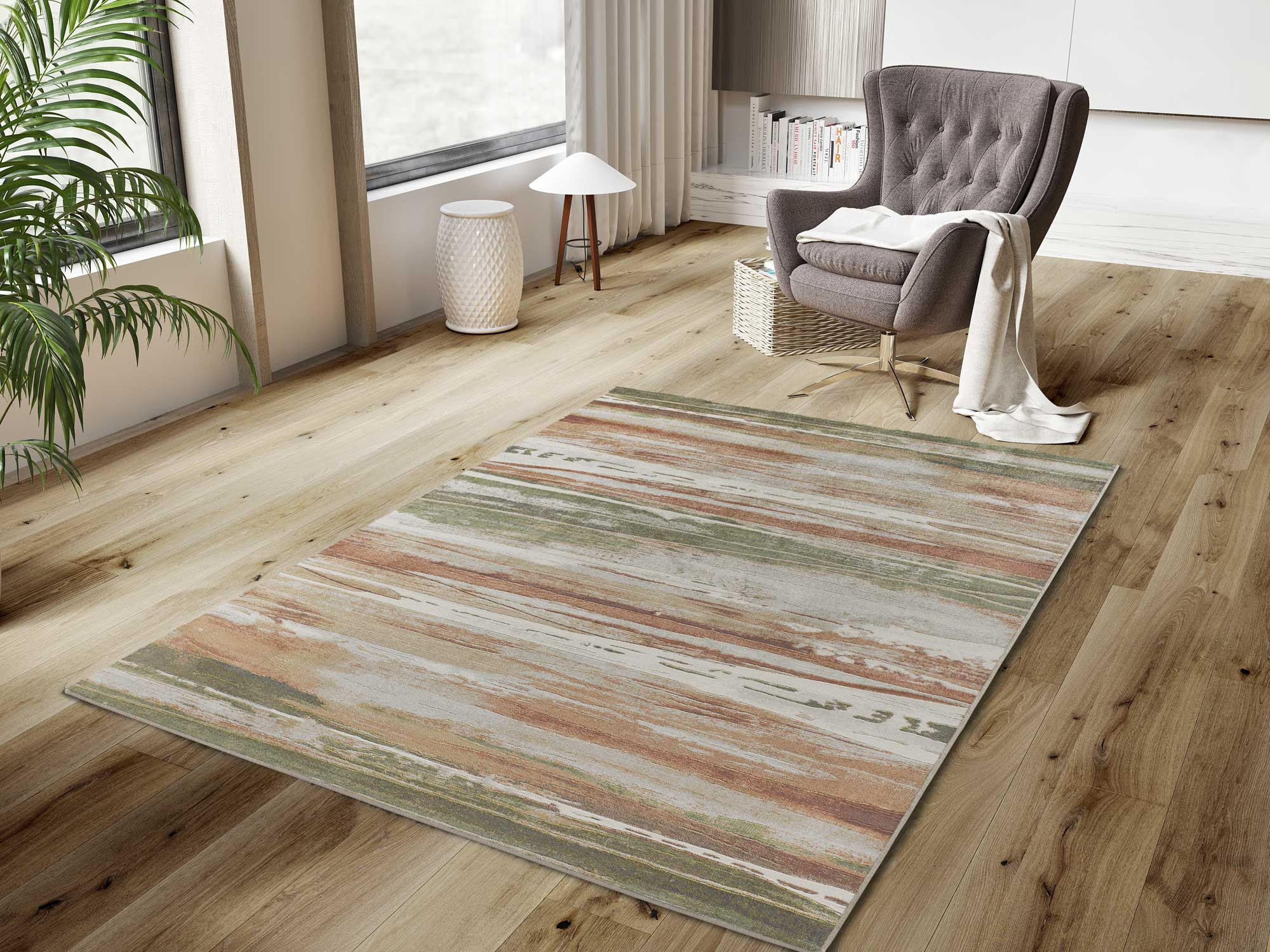 Thumbnail - Atticgo Webteppich, Beige, Rost, Grün, Textil, Abstrakt, Rechteckig, 200x290 cm, Oeko-Tex® Standard 100, in verschiedene...