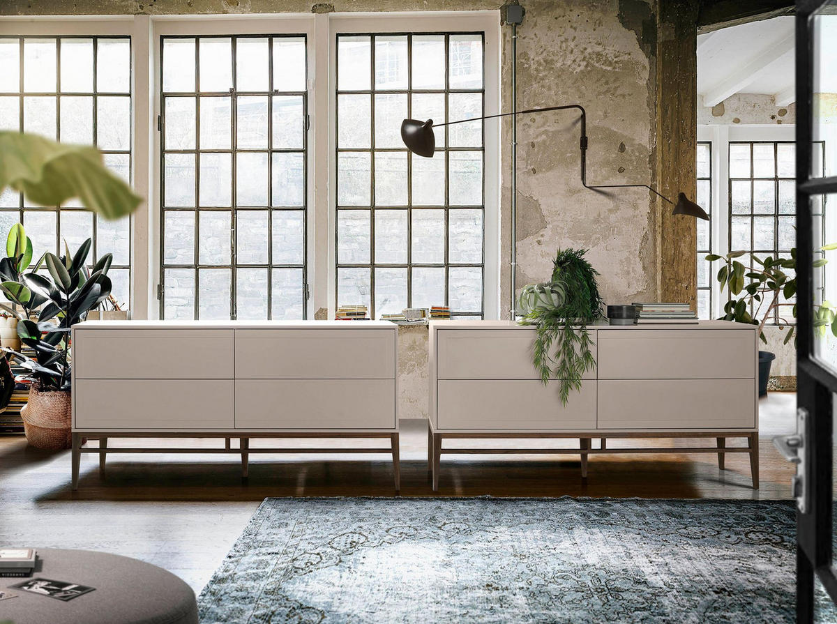 SIDEBOARD Anrichte in Beige und Nussbaumholz 160/45/80 cm - Walnussfarben/Grau, Holz (160/80/45cm) - ANGEL CERDA