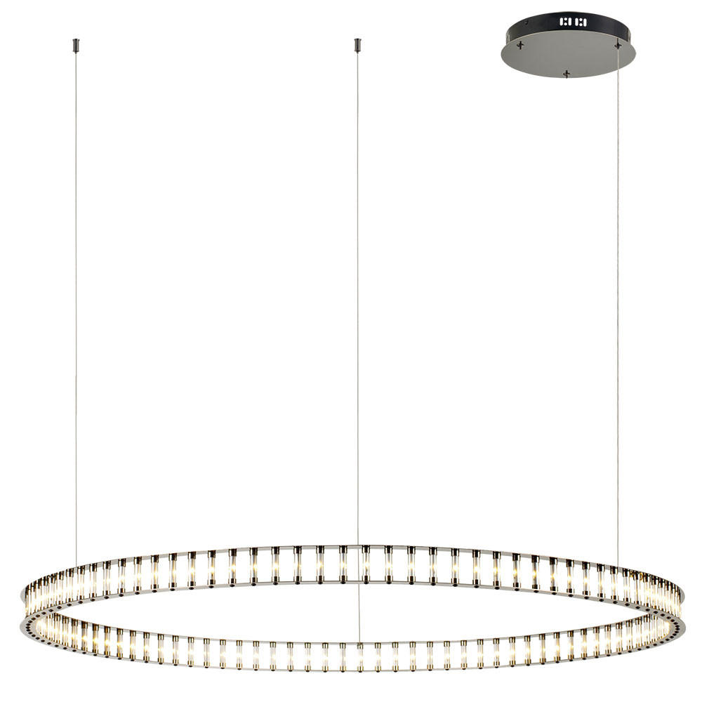 LED-HÄNGELAMPE Atom Ring Schwarzchrom Ø 100cm - Schwarz, Metall (100/100/5cm) - s.luce