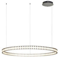 LED-HÄNGELAMPE Atom Ring Schwarzchrom Ø 100cm - Schwarz, Metall (100/100/5cm) - s.luce