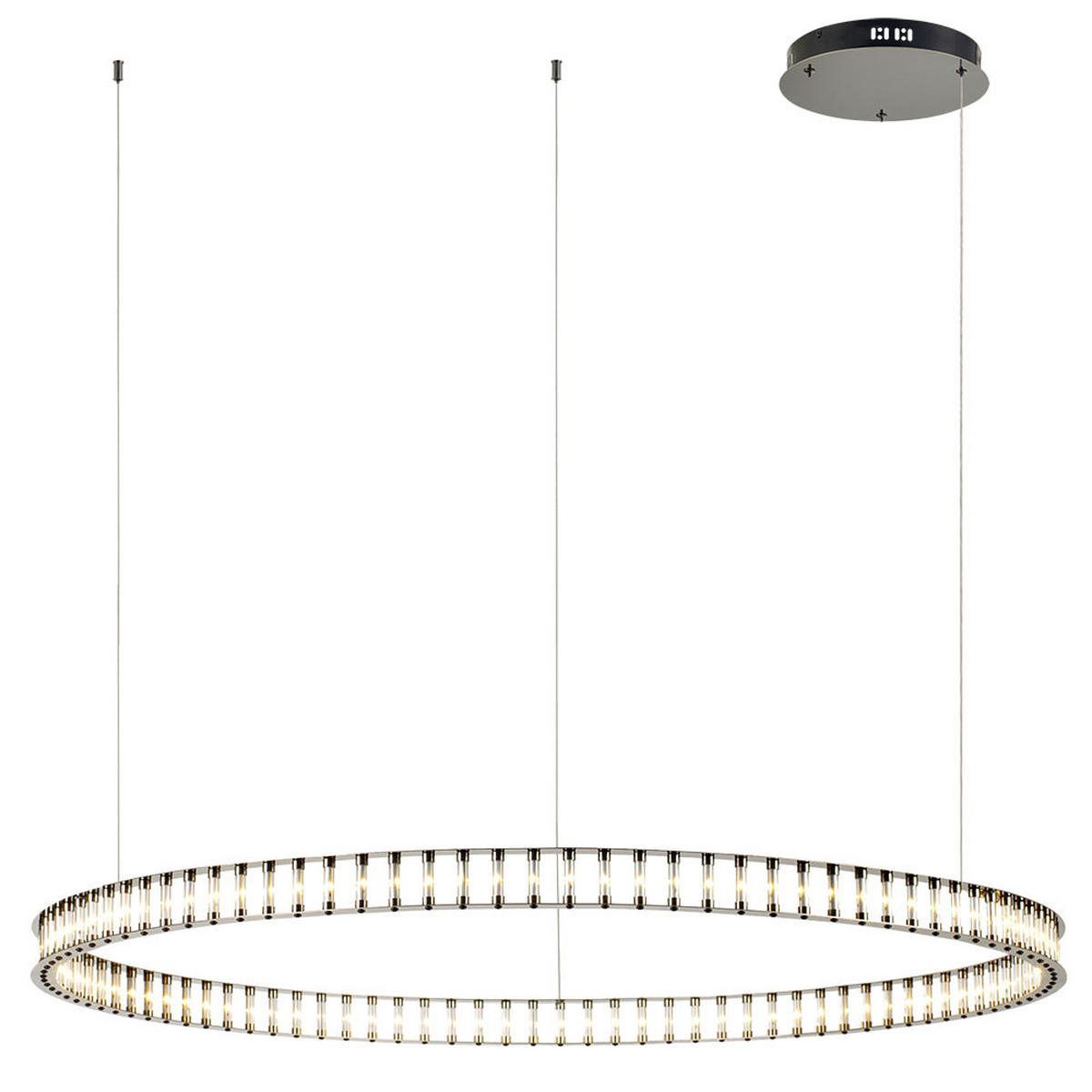 LED-HÄNGELAMPE Atom Ring Schwarzchrom Ø 100cm - Schwarz, Metall (100/100/5cm) - s.luce