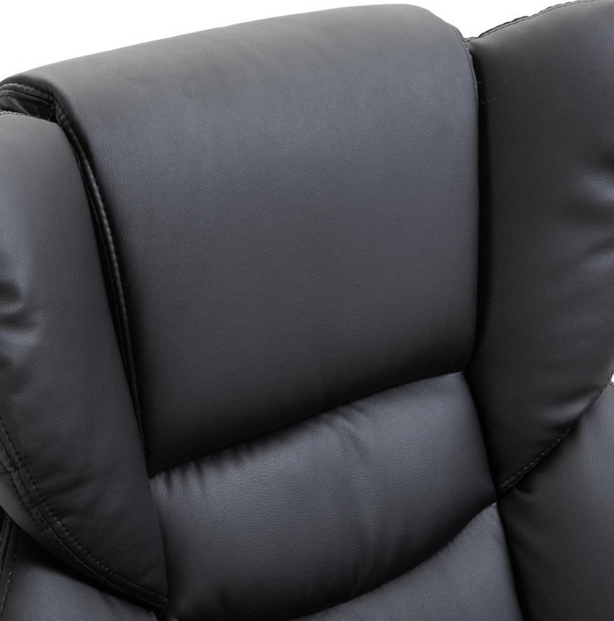 RELAXSESSEL 79/82/101 cm in Schwarz mit Massagefunktion und Hocker - Schwarz, Kunststoff (82/101/79cm) - Flora Grace