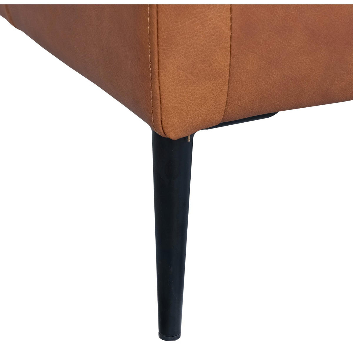 DREISITZER-SOFA Echtleder Braun - Schwarz/Braun, Leder/Metall (220/83/88cm) - Furnhouse
