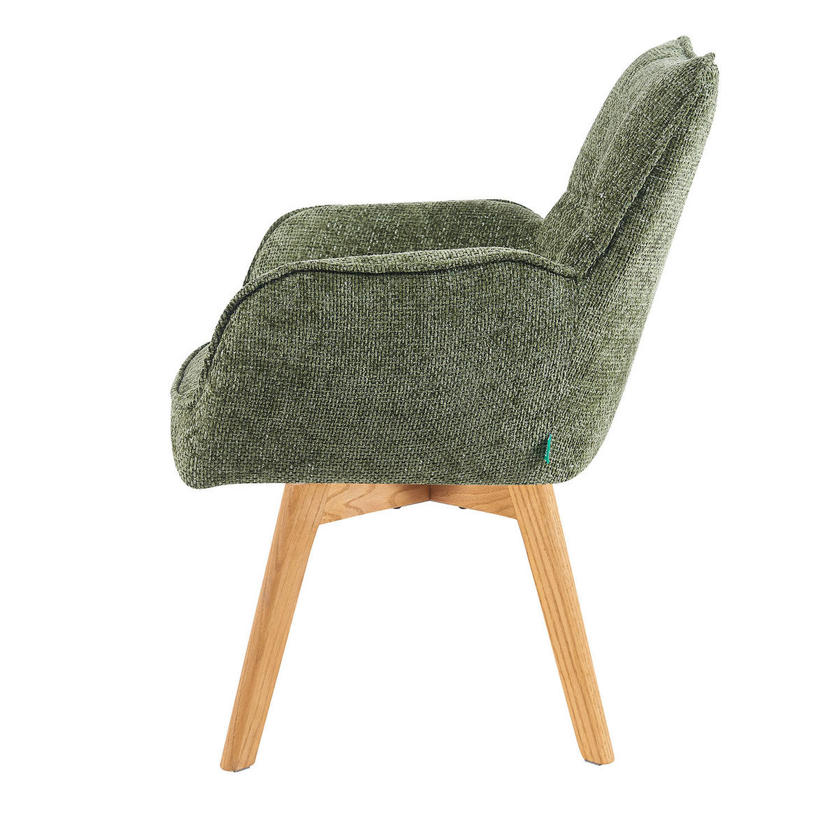 DREHSTUHL Mika-Ella - Honigeiche/Grün, Eichenholz/Holz (59/84/66cm) - DUBI Möbel