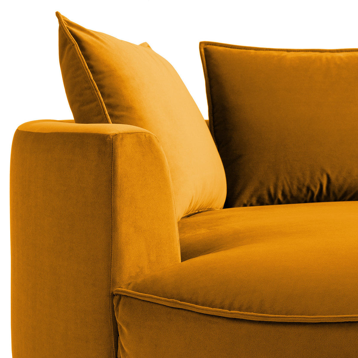 OTTOMANE - modular - Schwarz/Orange, Kunststoff/Textil (126/82/154cm) - home24