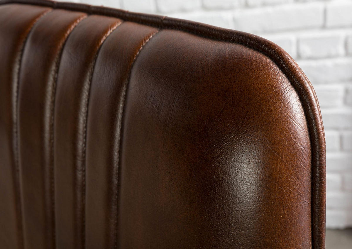 STUHL Echtleder 52 x 57 x 108 cm braun IRON LABEL #116 - Braun, Leder (52/108/57cm) - Massivmoebel24