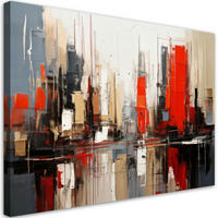 LEINWANDBILD Abstraktion 120x80cm - Rot, Textil (120/80cm) - Feeby