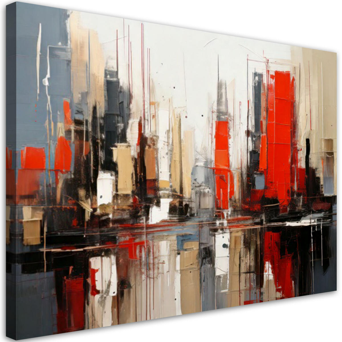 LEINWANDBILD Abstraktion 120x80cm - Rot, Textil (120/80cm) - Feeby