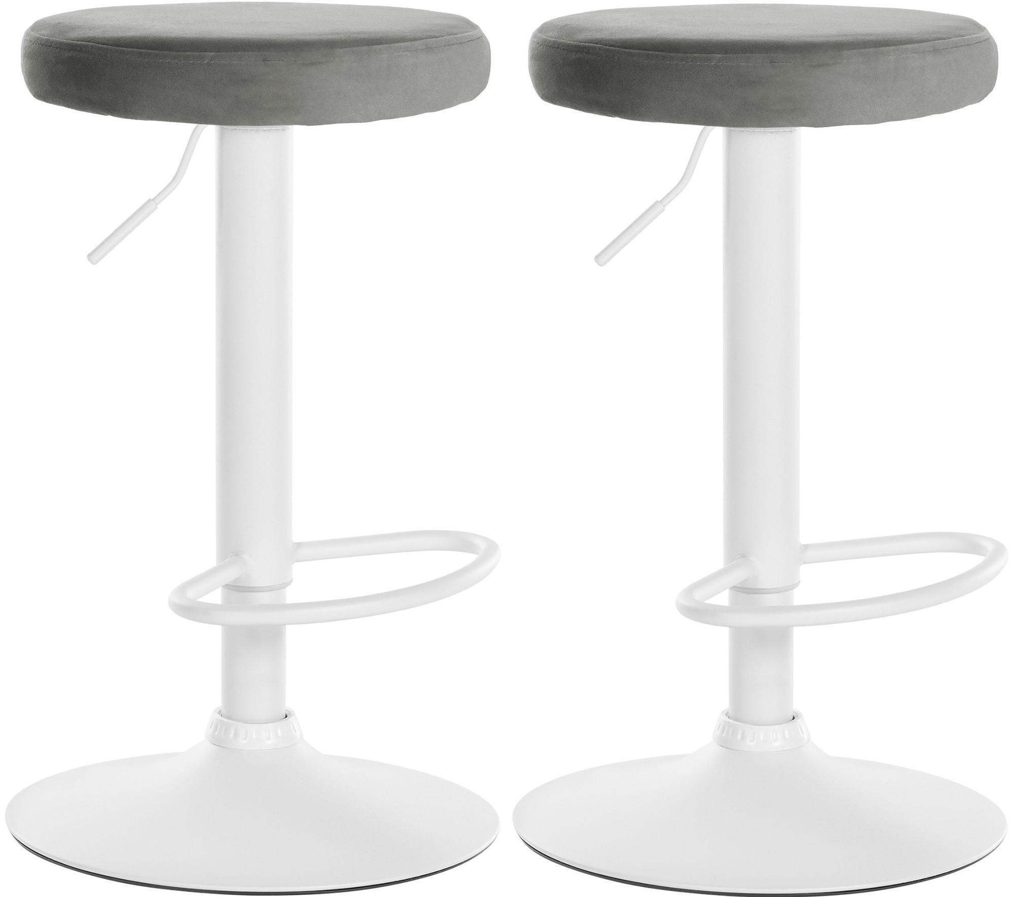 BARHOCKER 2er Set Samt grau - Grau, Textil/Metall (38.5/60/38.5cm) - CLP