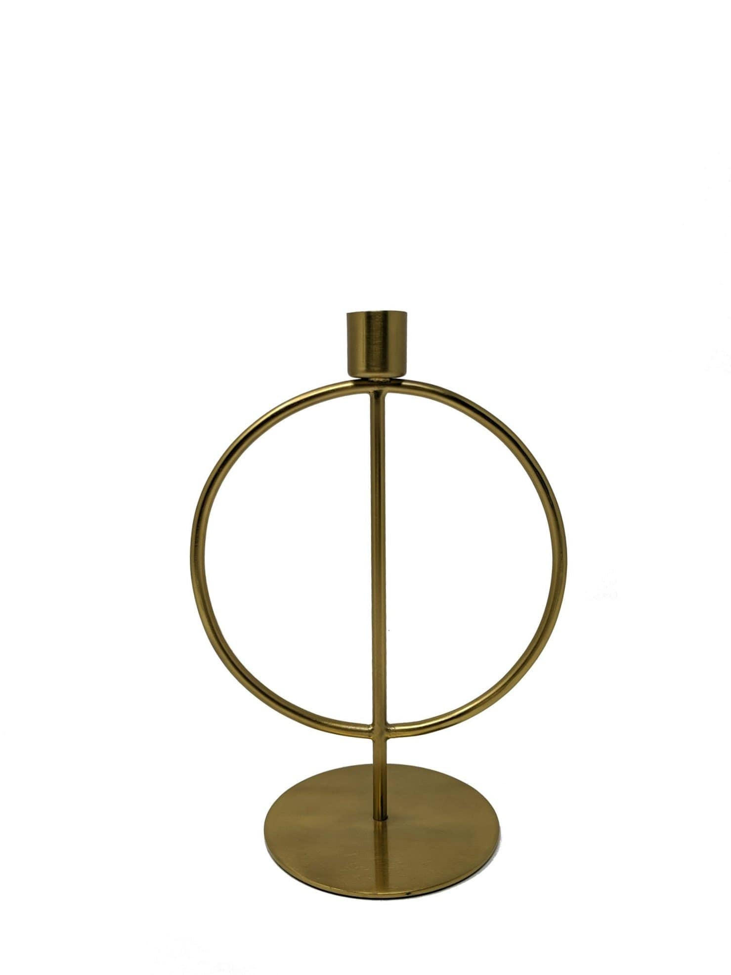 KERZENSTÄNDER Halka aus Eisen in Gold 15,5/22 cm - Goldfarben, Metall (10/22/15.5cm) - LaLe Living